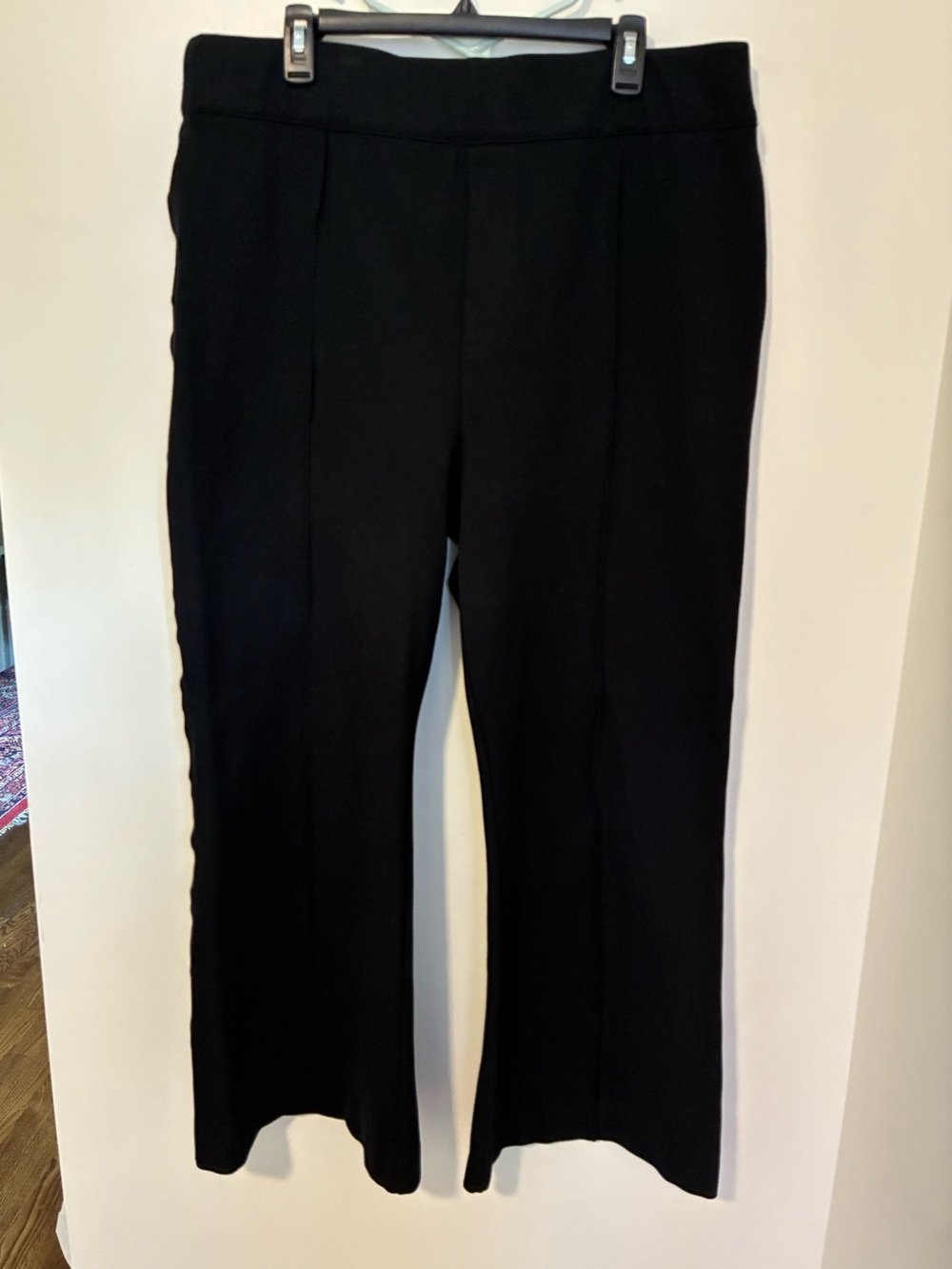 SPANX PerfectFit Ponte Flare Pants Black 3X Petite 3XP 20252Q Front Seam 29"
